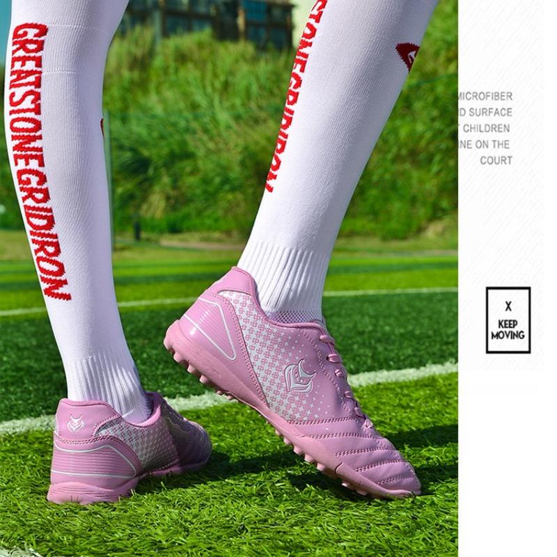 Unisex Leather Rubber Soft Bottom Short Nail Football Boots Youth Competition Professional Football Shoes