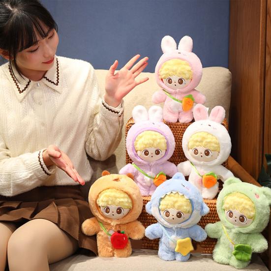 

23 см мультяшная хлопковая кукла с дельфином, медведем, лягушкой, кроликом, комбинезон, сумка через плечо, обычное тело, плюшевая кукла, мягкая игрушка, украшение для девочек, подарок на день рождения розовый
