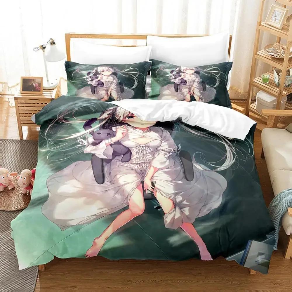 Anime Yosuga No Sora Kasugano  Bedding Set Boys Girls Twin Queen Size Duvet Cover Pillowcase Bed Kids Adult Home Textileextile