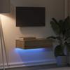 Vidaxl Szafka Telewizyjna Z Led, Dąb Artisan, 60X35X15,5 Cm
