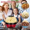 6 Quart Popcorn Machine, Stir Crazy Popcorn Popper Machine, Electric Hot Oil Popcorn Maker Machine, Large Lid for Serving Bowl and Two Measuring Cups