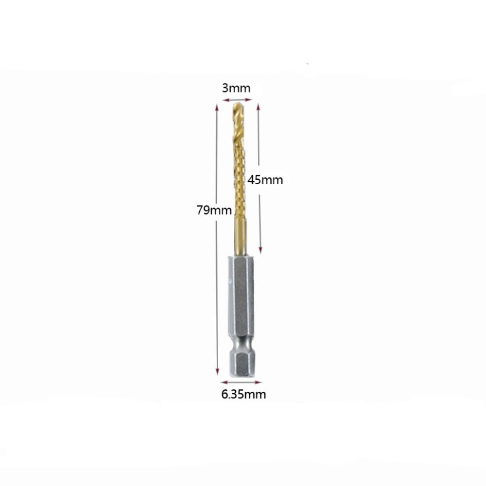 Hexagonal Shank Twist Drills High Speed Steel Cutting Drilling Serrated Drill Bit Woodworking
