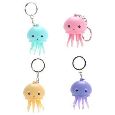Unieke Lichtgevende Kwallen Sleutelhanger Mode Octopustoy Sleutelhanger Kleurrijke Kwallen
