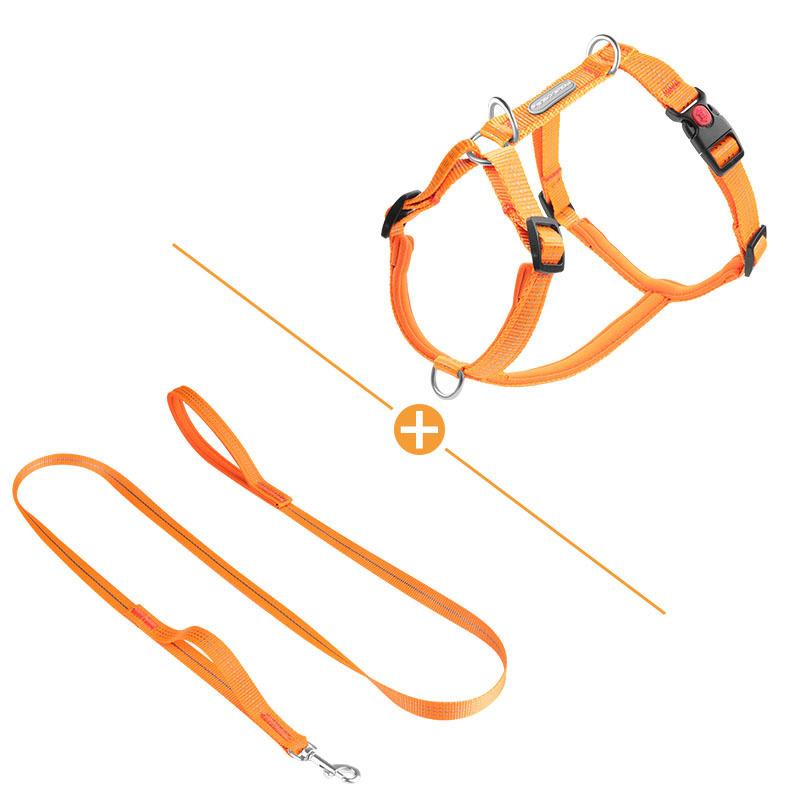 Adjustable Solid Nylon Dog Harness with 2 D-Rings Lightweight Comfortable No-Pull H-typed Dog Chest Harness Outdoor Pet Supplies