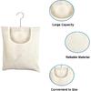 Ragyzity Canvas Clothespin Bag, Beige (32x27 cm/13.33x11.25 inch), Zipper Closure, Portable Clothes Pin Hanging Bag for Home Balcony Travel