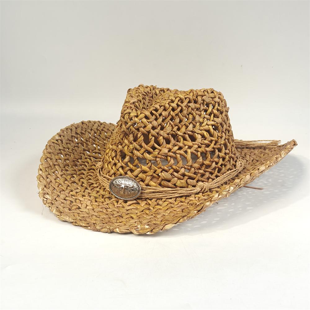2026 Handmade Hollow Nature Cowboy Hat for Men Women Vintage Straw Weaving Beach Sun Hat Gentleman Lady Beach Cowgirl Hat