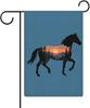 Horse Silhouette with Mountain Sunset Garden Ag Double Sided, 12x18 Inch XXQ