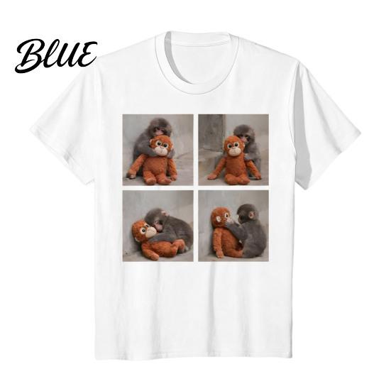 Loose Fit Tee Shirt Monkey Team Punch T-Shirt Round Neck Short Sleeve Cute Macaque And Orangutan Summer for Men Teens Street Wear Fashionable