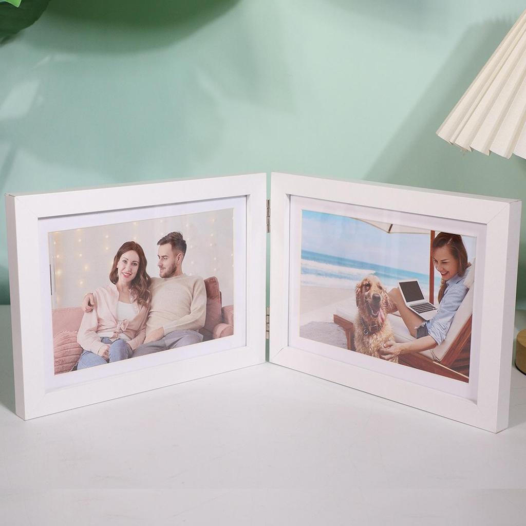Cornice per Foto in Legno Orizzontale con Cerniera Stile Cinese - Disponibile in Formati da 4 e 5 Pollici, da Appendere alla Parete