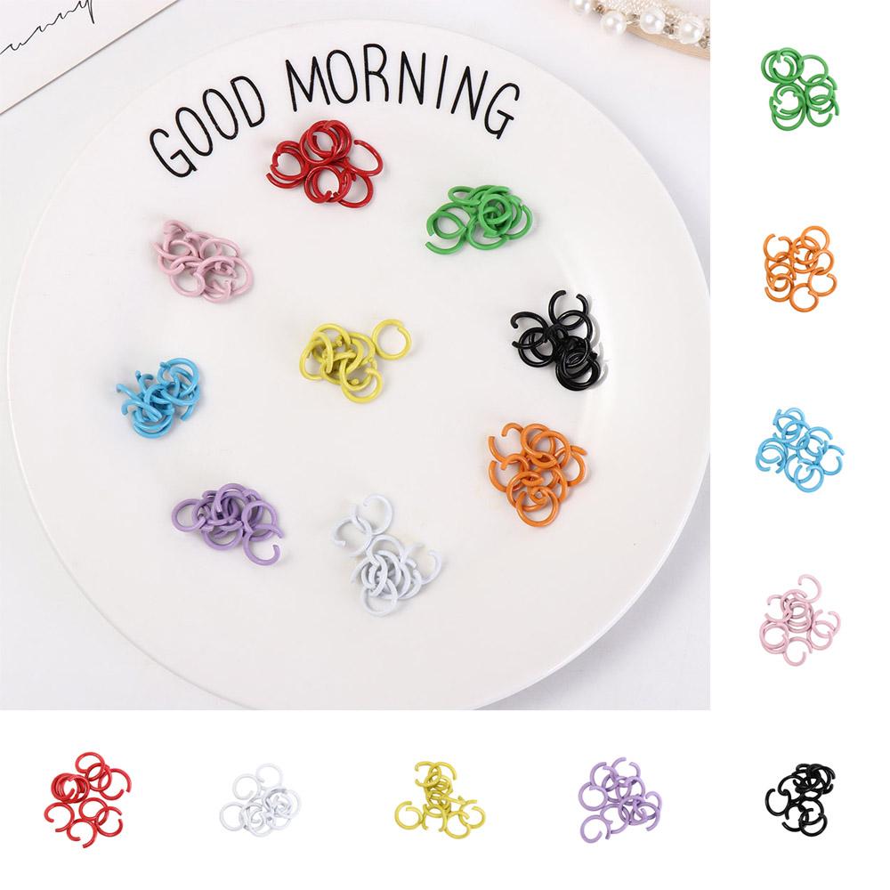 

10PCS Open Rings Split Ring Connector Colorful Keychain Handmade Material DIY Jewelry білий