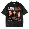 Vintage Washed Lady Gaga The Mayhem Ball Tour T Shirt Fashion Men Women Aesthetic High Quality Acid Wash Cotton