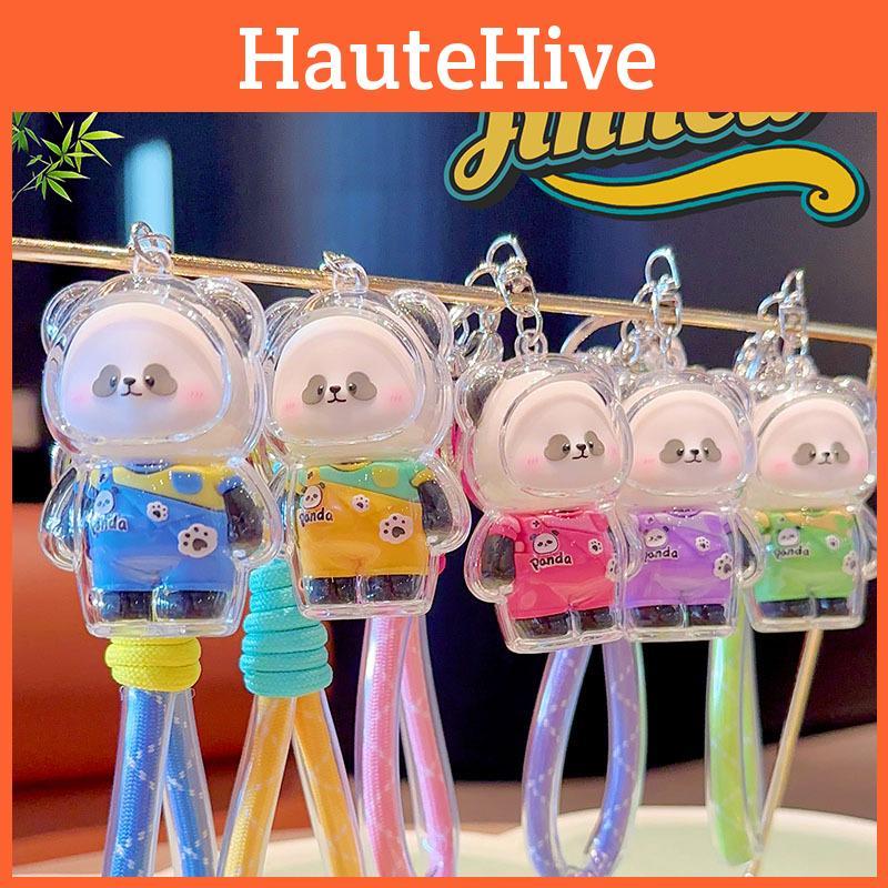 Panda Transparent With Shell Keychain Cute Cartoon Highgloss Acrylic Craft Doll