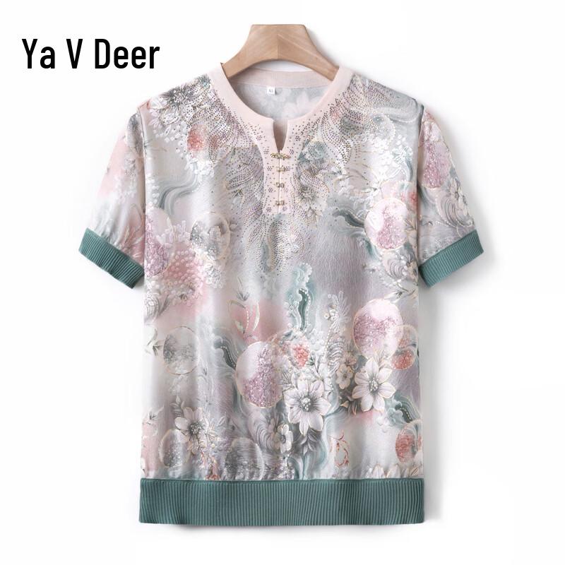 Yalu Women s Ice Silk Short-Sleeve Knit Top XL