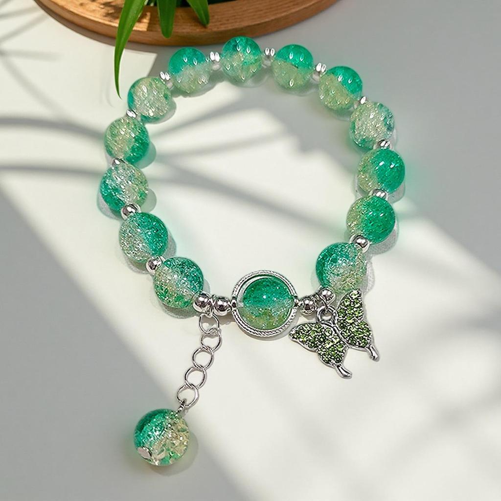 Butterfly Love Flower 10mm Handmade Beaded Bracelet - Original, Personalized, Exquisite Jewelry Gift for Friends and Newcomers