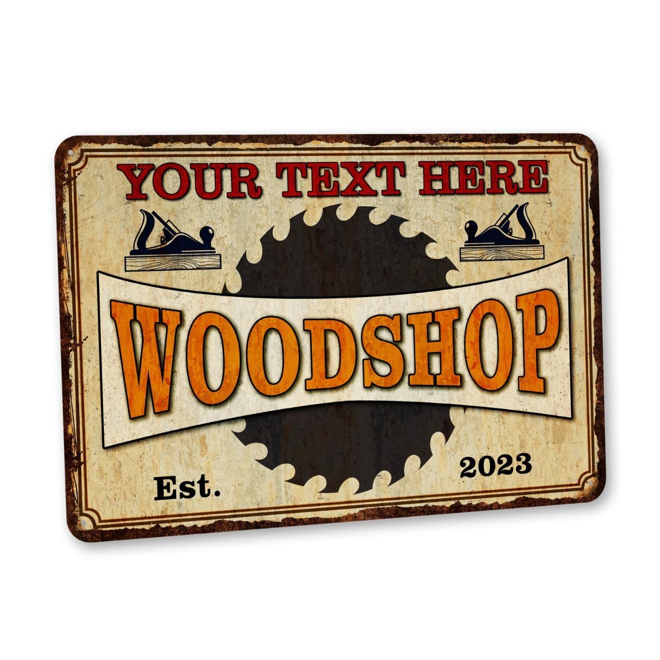 

Personalized Workshop Metal Sign Wall Decor Man Cave Vintage Retro Plaque белый