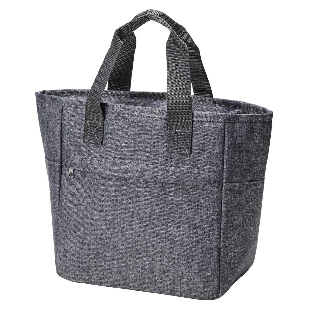 Torne Lunch Lunch W24 X H25 X D Aluminum Zippered Front Bag/Insulated Bag, Deep, Gray, (Depth) 13cm, Interior, Pocket, P-3640