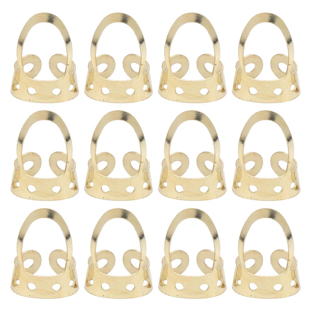 12Pcs Finger Picks Adjustable Stainless Steel Banjo Ukulele Guitar Plucked Strings ToolGold