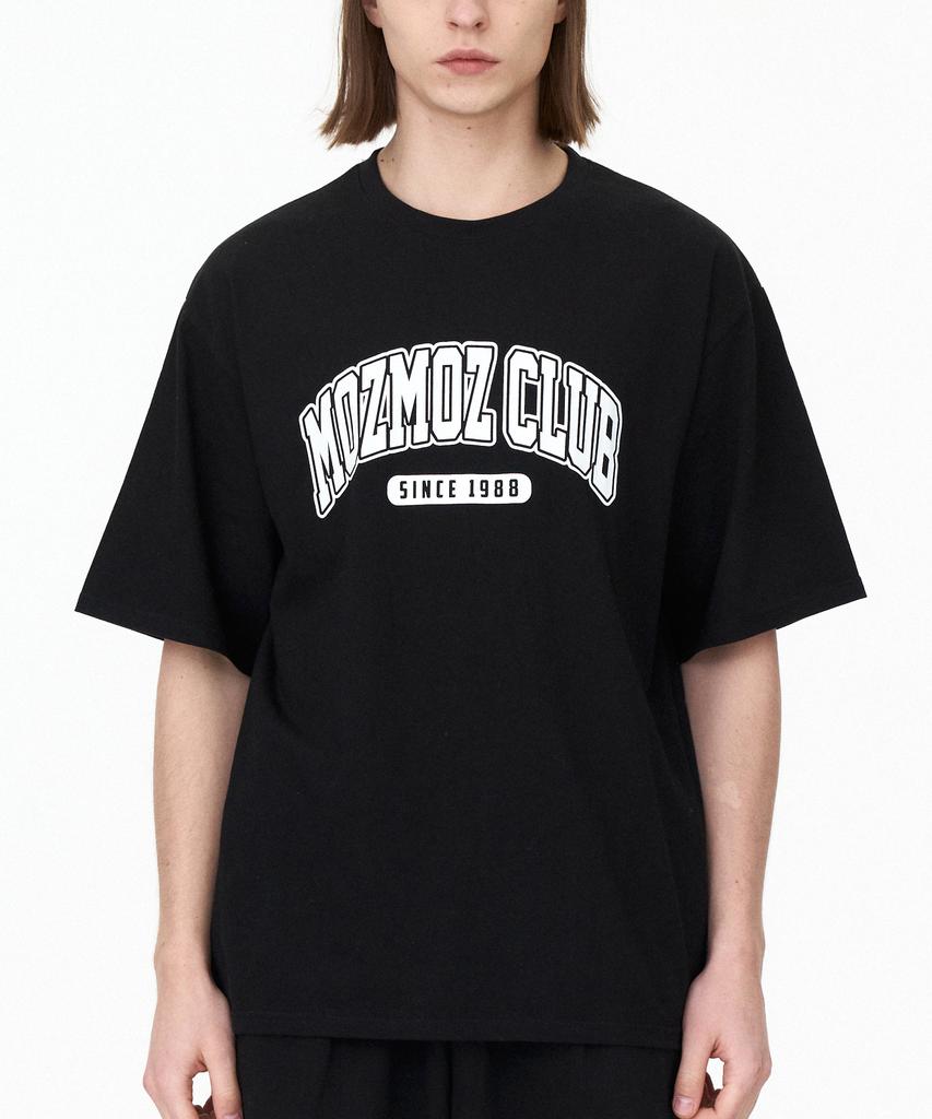 MOZMOZ Arch Logo Oversized Short Sleeve T-Shirt Black