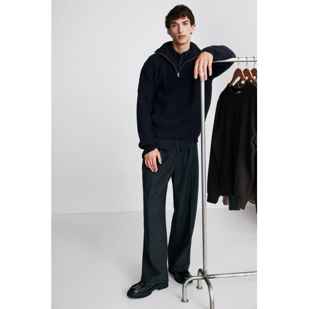

Свитер HM Zip Top Regular Fit, темно-синий XS