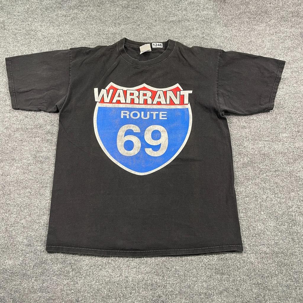 Vintage 1999 Warrant Route 69 America Metal Band Shirt XL 23x29 Black