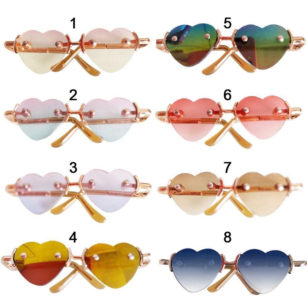 Plush Doll for 1/31/4 BJD For 10/15cm Dolls Plush Doll Eyeglasses Glasses Clothes Cute Heart Frame
