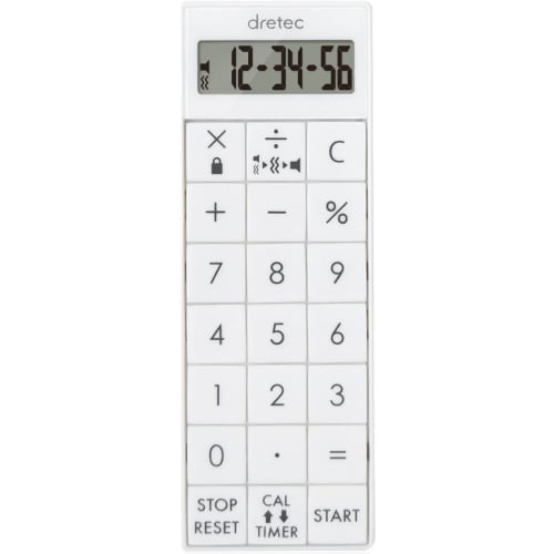 dretec Calculator Timer, Infusion Calculator, Vibration, Nurse Magnet, CL-124WT, White