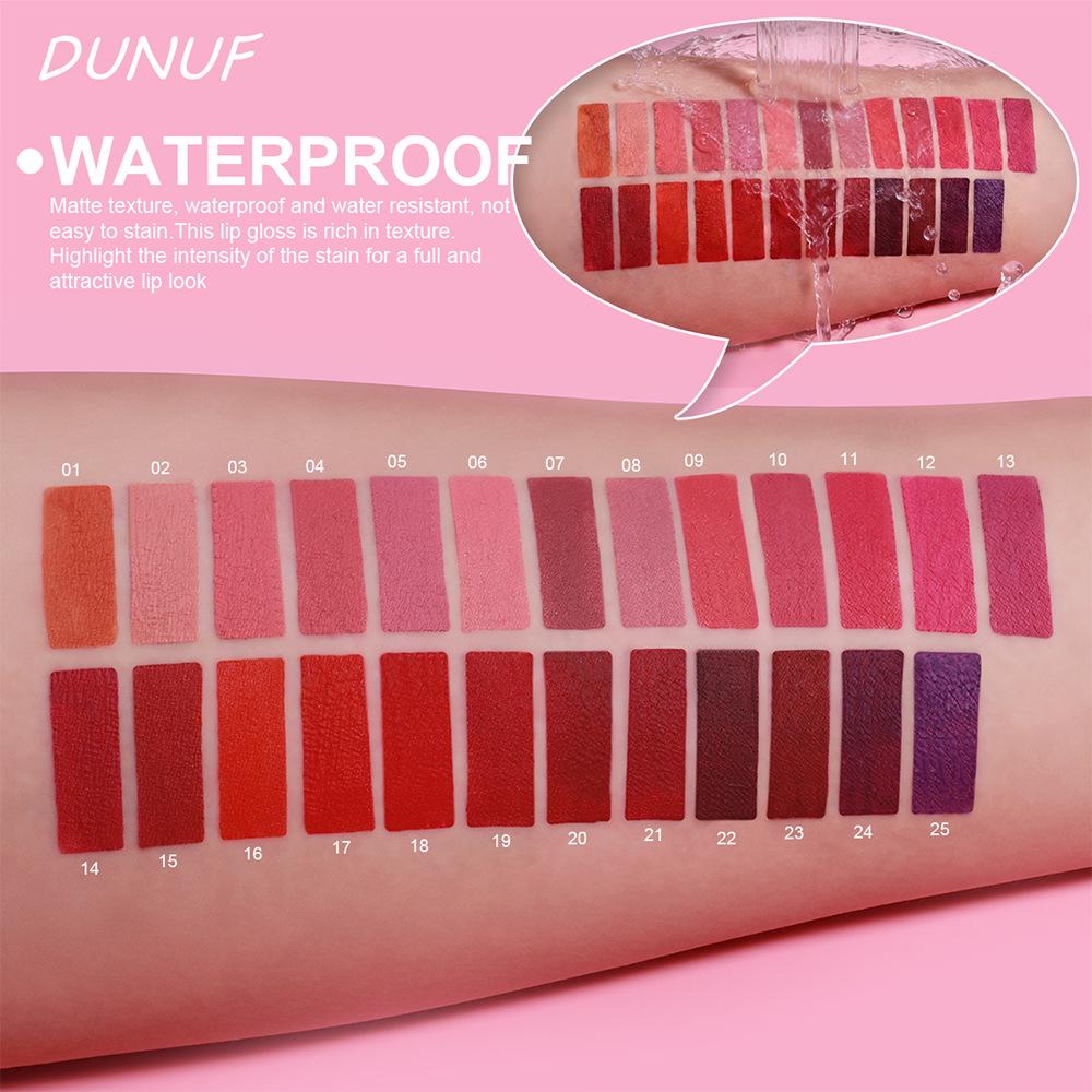 DUNUF 16-Piece Waterproof, Long-Lasting Lip Gloss Set - Non-Staining Lip Glaze