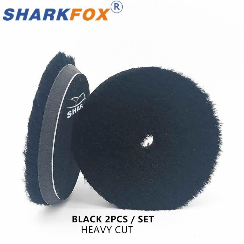 Sharkfox 5/6 Inches Natural Long Fur Wool Polishing Pad for Wax Compound Cutting and Scrach Remove Disc Buffer Pad for Car Care