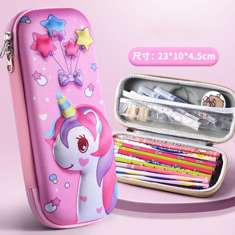 Kawaii Cartoon 3D EVA Unicorn Stereoscopic Pencil Case Large Capacity Desktop Stationery Storage Pen Box Student School Supplies
