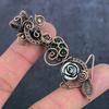 Carving Flower Gemstone Handmade Copper Wire Wrap Jewelry Pendant 2.88" B6F35