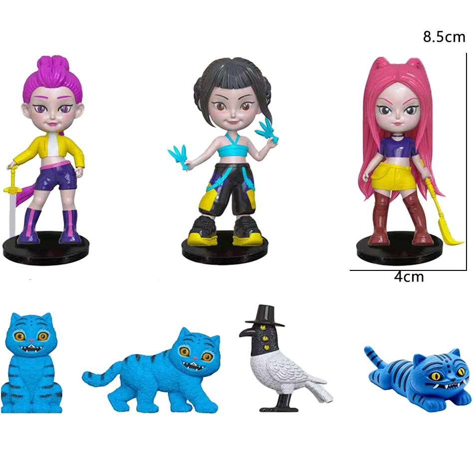 Kpop Dämonenjäger Anime Figur Spielzeug Niedliche PVC Bewegliche Gelenke Actionfigur Modell Puppen Kinder Geburtstagsdekoration Spielzeug Geschenke