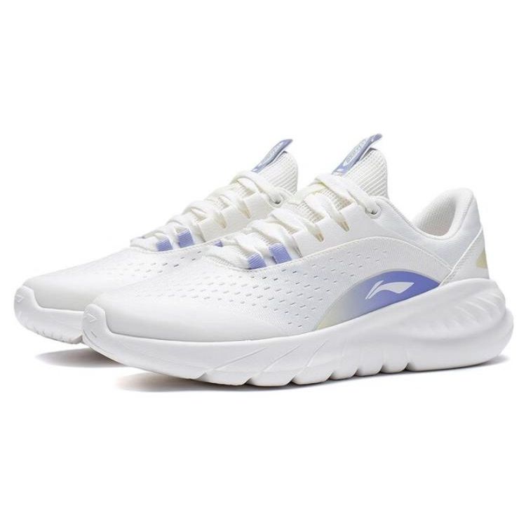 Li-Ning Eazgo Durable Breathable Low-Top Running Shoes Women sneaker White Purple ARST036-1