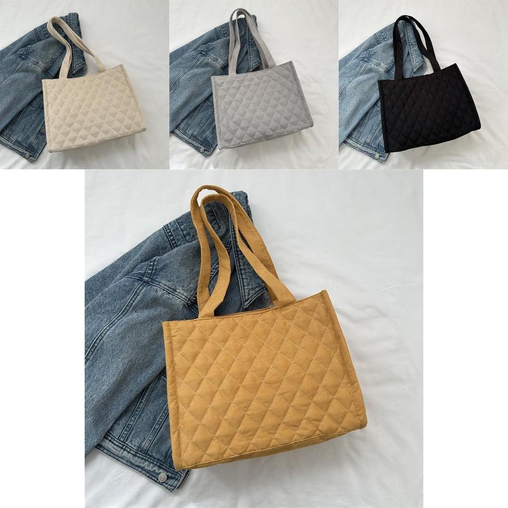 Chic Korean Style Canvas Tote Bag For Women Available In Black Beige And Gray