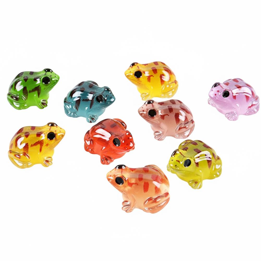 

9/18pcs Luminous Mini Frogs Figurines Glow in The Dark Aquarium Decor Resin Frog Fish Tank Ornament for Fairy Garden