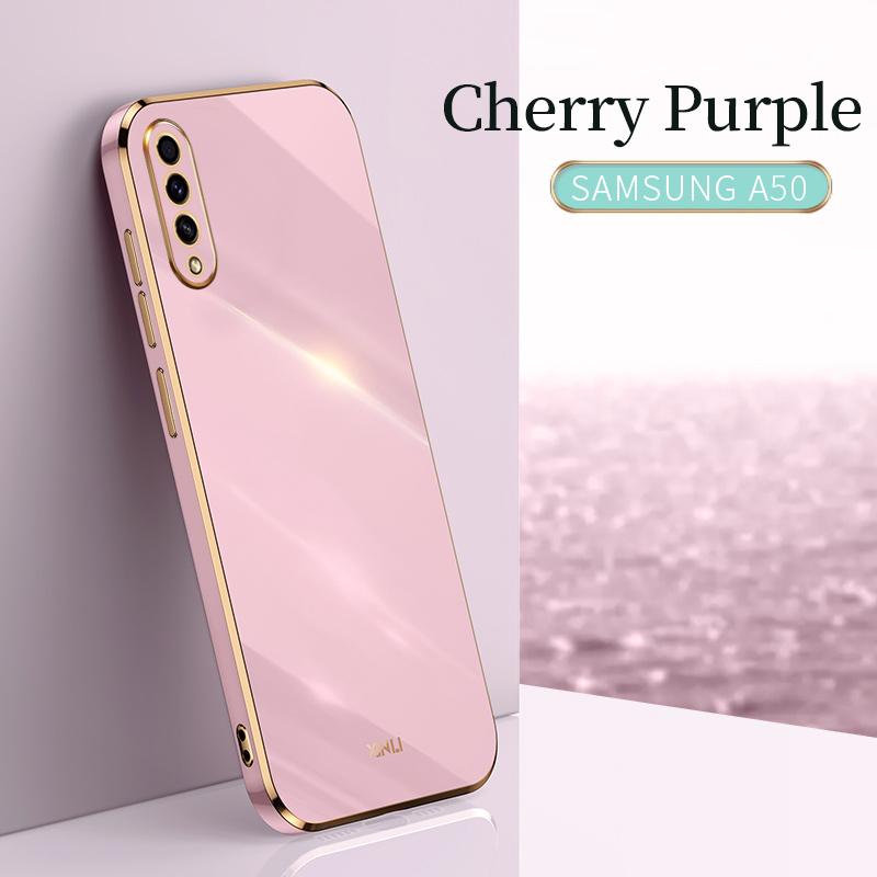 Square Plating Silicone Phone Case for Samsung Galaxy A50 A50S A30S Soft Luxury Original Camera Protection Shockproof Back Cover