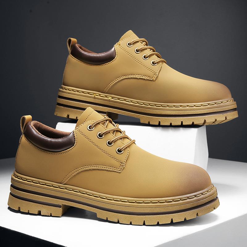 Four Seasons New British Outdoor Shoes Men's Single Shoes Casual Shoes Big Head Leather Shoes