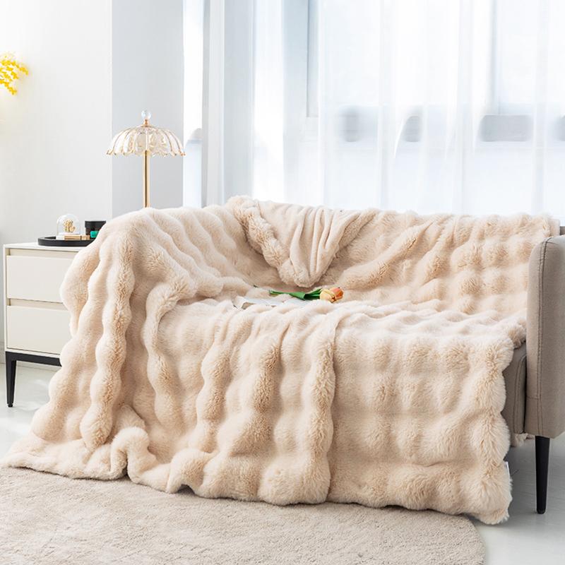 70x100cm Imitation Rabbit Plush Blanket Winter Warm Soft Throw Fur Blankets Comfortable Bed Sheet Sofa Nap Blanket High Quality