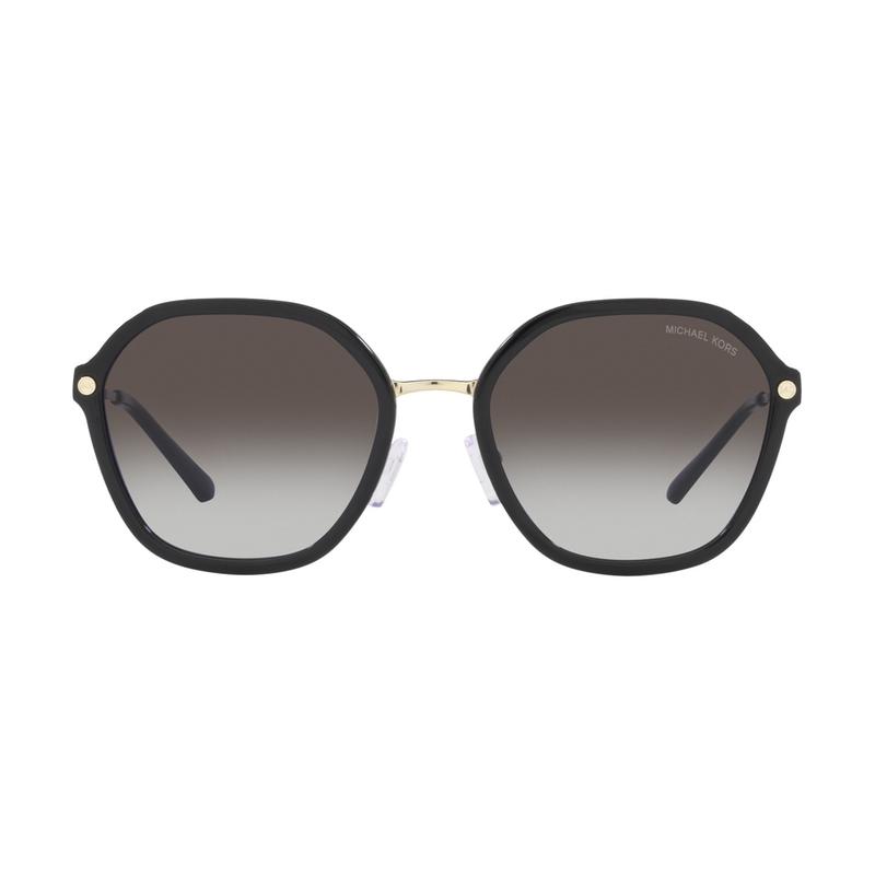 MICHAEL KORS Temple Logo Metal Irregular Sunglasses Women's Black