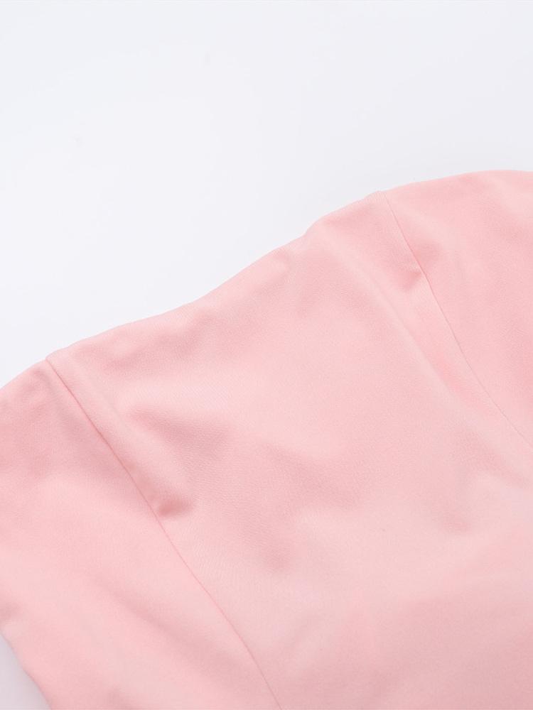 Women's Strapless Bow Short Dress Ladies' Princess Dress Christmas Festival Birthday Pink Black Blue Represent Dresses