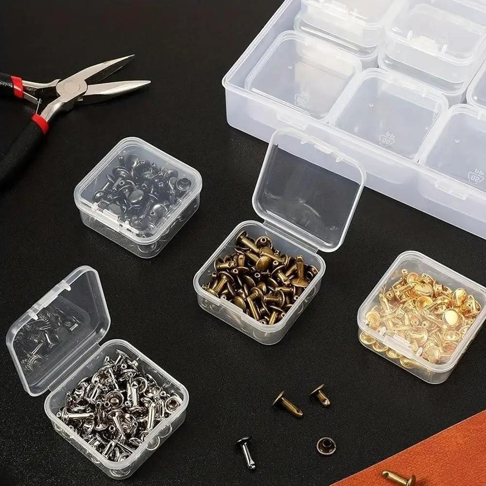 Clear Perler Beads Storage Boxes Large Capacity DIY Transparent Storage Box Durable Square Beads Storage Containers