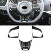 For KIA Stinger 2018- Real Carbon Fiber Car Steering Wheel Button Frame Cover Panel Trim Sticker Car Accessories