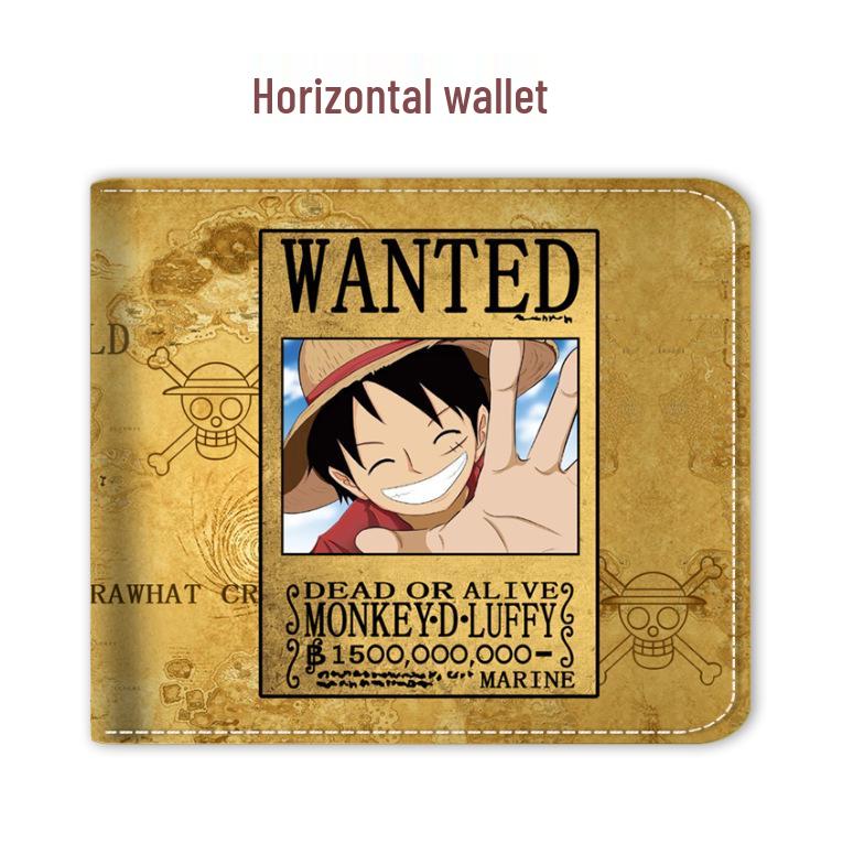 Portmonetka na monety i etui na karty zapinane na zamek błyskawiczny z motywem One Piece