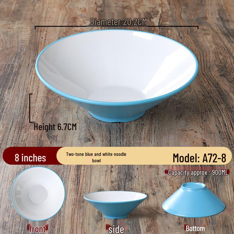Zhebu Commercial Two-Tone Melamine Noodle Bowl
