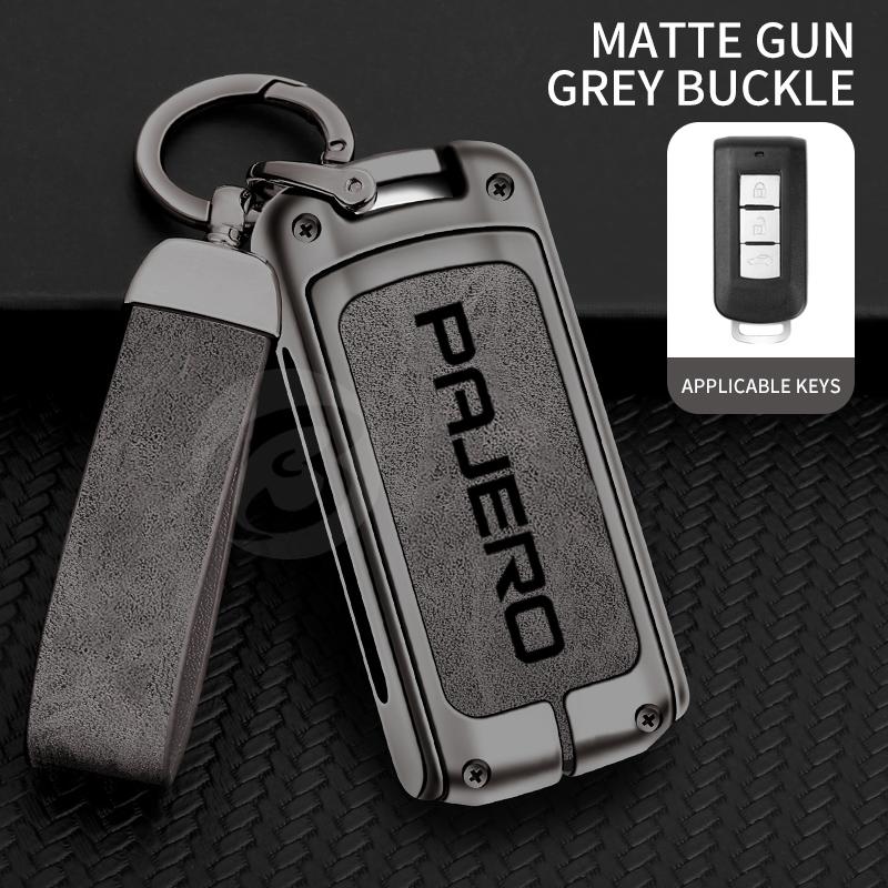 xkhr10 Zinc Alloy Car Key Cover Case Holder Shell Protector for Mitsubishi Pajero 2 v73 Sport Remote Key Bag Buckle Auto Accessories