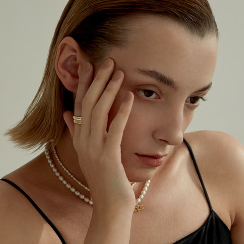 LUNNE Silver Simple Calm Band Ring #LSR10