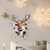 3D Reindeer Break-Through Wall Decal, Vinyl Christmas Wall Stickers, Removable Holiday Decor for Home and Living Spaces