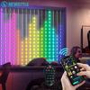 Smart LED Curtain Lights with Remote Control Musical Rhythm APP DIY Color Text and Pattern Window Hanging String for Home Decor