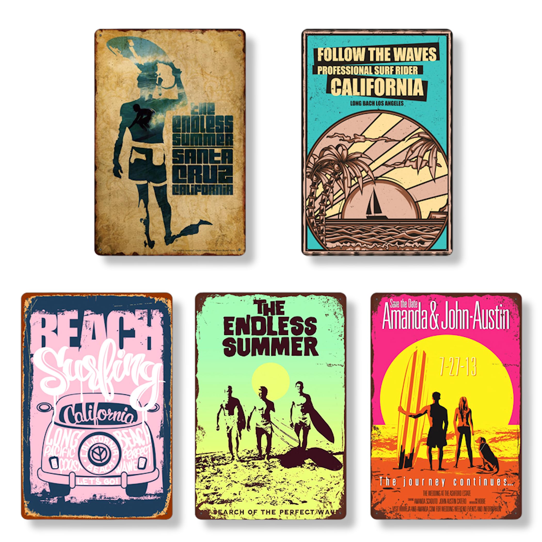 

Tin Sign Surf Beach Wall Decor American Plate Interior Retro Goods Antique Vintage Style (SURF5)