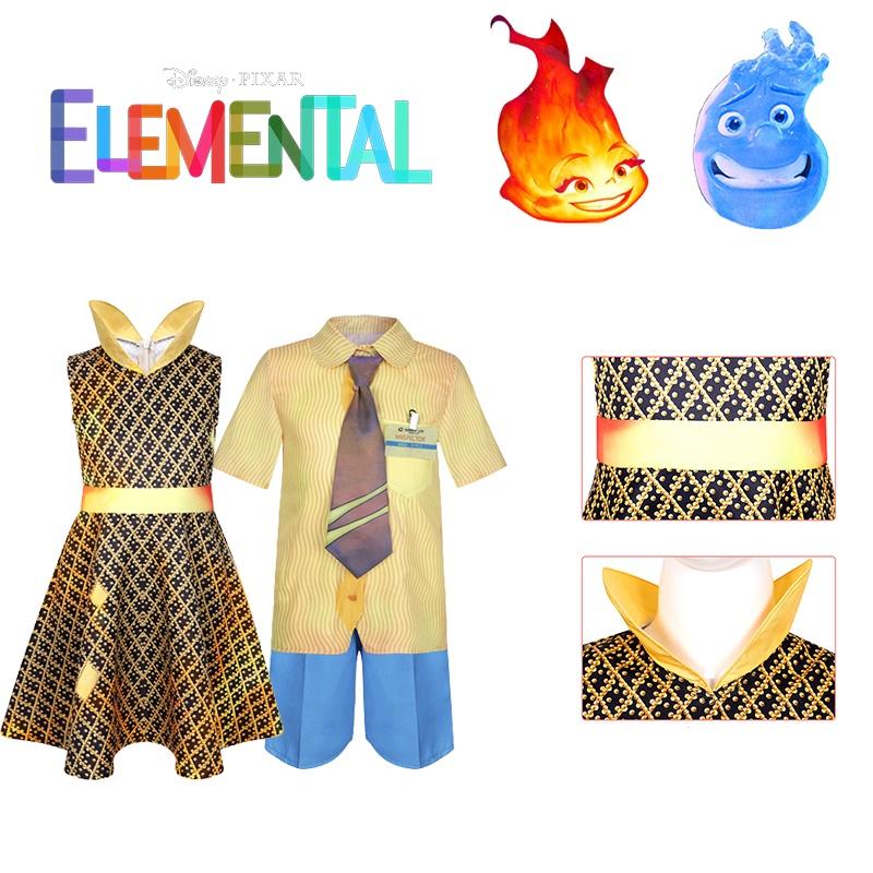 Party Dress For Halloween Cosplay Crazy Elemental City Cosplay Ember Fire And Wade Water Gown