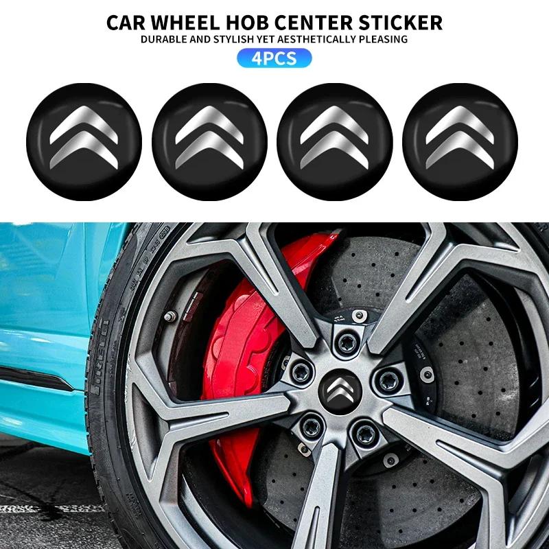 4PCS Car Sticker Wheel Hub Center Emblem Badge Decal For Citroen Citroen C4 Grand Picasso Sedan Berlingo Jumper Accessories